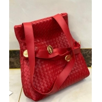 Stylish Bottega Veneta The Fold Crossbody Bag with Metal Medallions BV0427 Red 2020