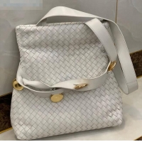 Top Quality Bottega Veneta The Fold Crossbody Bag with Metal Medallions BV0427 White 2020