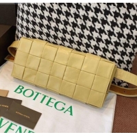 Unique Style Bottega Veneta Wax Calfskin Belt Bag BV2218 Yellow 2021