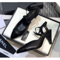 Top Quality Chanel Lambskin Pumps with Bow 80mm G36360 Black 2021