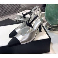 Sumptuous Chanel Lambskin Pumps with Bow 80mm G36360 Silver 2021