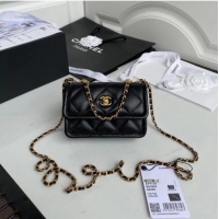 Reasonable Price Chanel mini flap bag Sheepskin & Gold-Tone Metal AP1738 Black