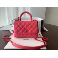 Top Quality Chanel coco mini flap bag with top handle AS2215 pink