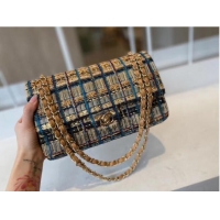 Unique Style Chanel Classic Handbag Tweed & Gold-Tone Metal A01112-1