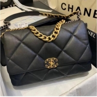 Most Popular Chanel 19 Large Flap Bag AS1162 Black