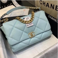 Buy Luxury Chanel 19 Large Flap Bag AS1162 Sky Blue