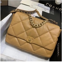 Free Shipping Promotional Chanel 19 Large Flap Bag AS1162 Apricot