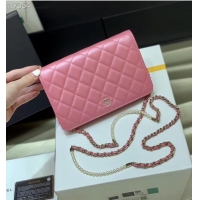 Top Quality Chanel mini wallet on chain Gold-Tone Metal A84277 pink