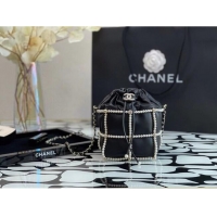 Super Quality Chanel drawstring bag Lambskin & Gold Metal AS2388 black