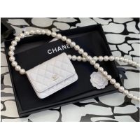 Promotional Chanel Sheepskin Original Leather Pocket AP2059 white