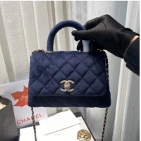 Promotional Chanel mini flap bag with top handle AS2215 Royal Blue