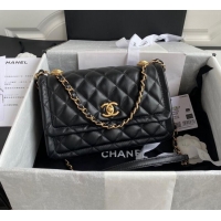 Low Price Chanel Flap Bag Sheepskin & Gold-Tone Metal AP1737 Black