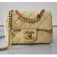 Super Quality Chanel flap bag Lambskin Resin & Gold-Tone Metal AS2379 Yellow