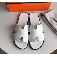 Sumptuous Hermes Izmir Sandal For Men in White Calfskin 062278