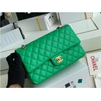 Inexpensive Chanel Flap Shoulder Bag Original Sheepskin leather A1112 Green