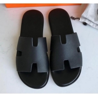 Charming Hermes Izmir Sandal For Men in Epsom Calfskin Black 062283