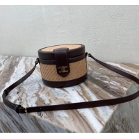 Unique Grade CELINE MEDIUM TAMBOUR BAG IN TRIOMPHE CANVAS 195192 brown