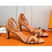 Duplicate Hermes Premiere Crystal H Heel 60 Sandals Nude/Black 082710