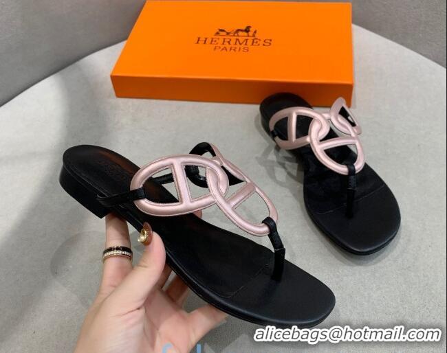 Best Design Hermes Beach Flat Sandals 092316 Pink