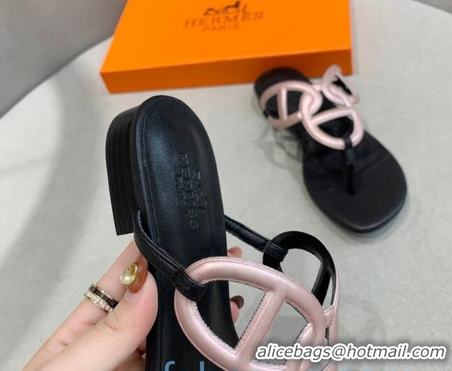 Best Design Hermes Beach Flat Sandals 092316 Pink