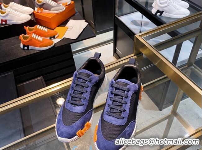 Top Grade Hermes Athlete H Sneakers 092401 Navy Blue