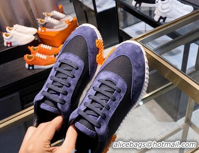 Top Grade Hermes Athlete H Sneakers 092401 Navy Blue