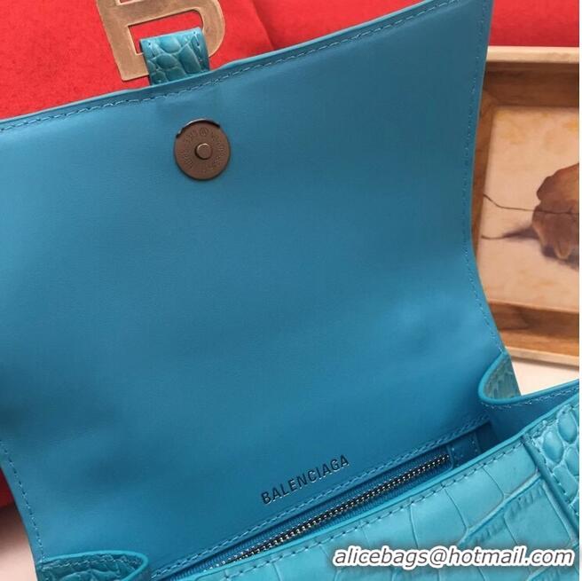 Super Quality Balenciaga Original Leather 2594 sky blue