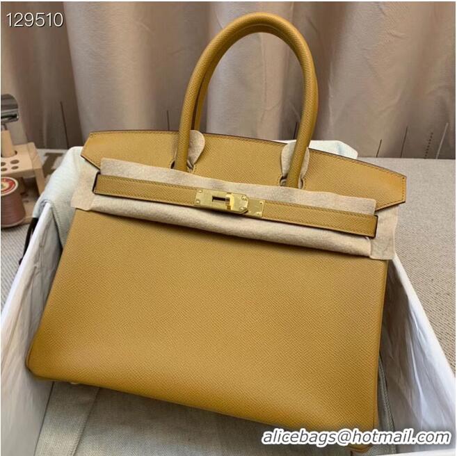 Popular Style Hermes Birkin 25CM Tote Bag Original Leather H25T Yellow