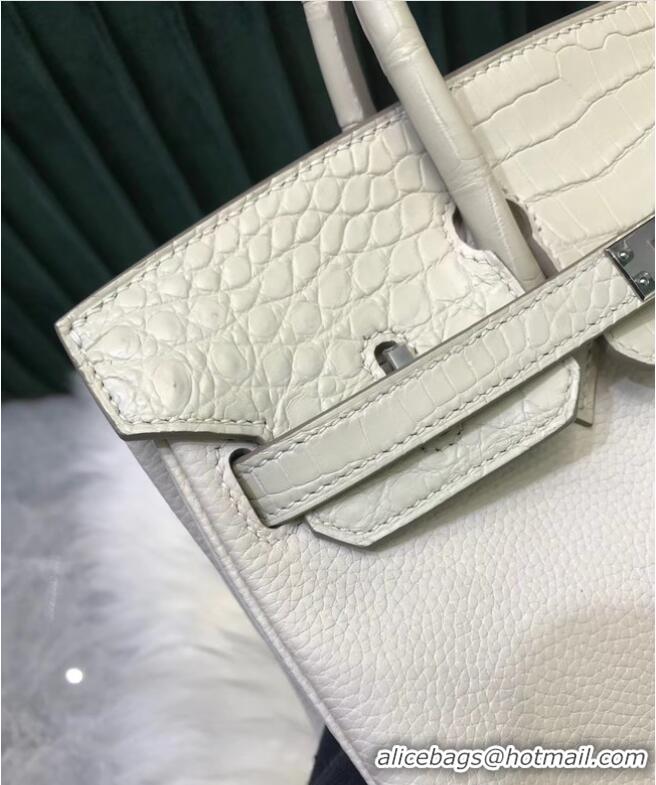 Traditional Specials Hermes Birkin Bag Original Leather crocodile togo HBK2530 &white