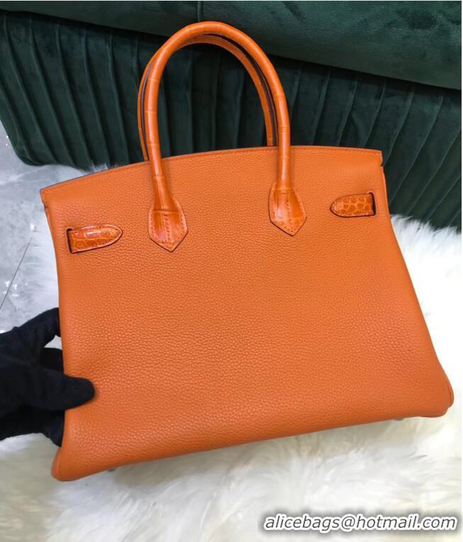 Youthful Hermes Birkin Bag Original Leather crocodile togo HBK2530 orange