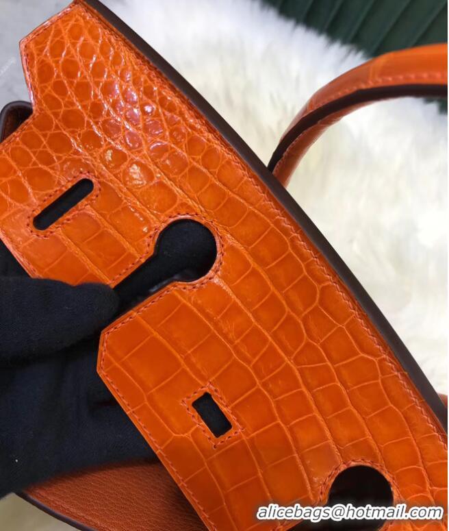 Youthful Hermes Birkin Bag Original Leather crocodile togo HBK2530 orange