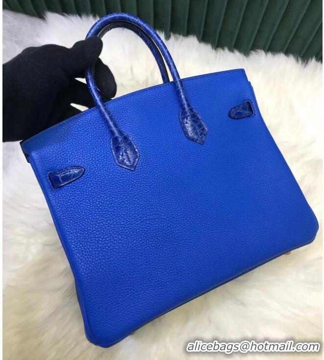 Best Price Hermes Birkin Bag Original Leather crocodile togo HBK2530 Electro optic blue