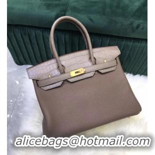 Promotional Hermes Birkin Bag Original Leather crocodile togo HBK2530 gray