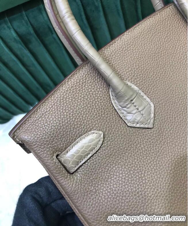 Promotional Hermes Birkin Bag Original Leather crocodile togo HBK2530 gray