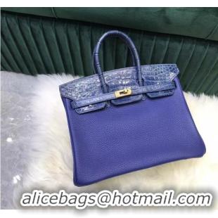 Inexpensive Hermes Birkin Bag Original Leather crocodile togo HBK2530 Blue