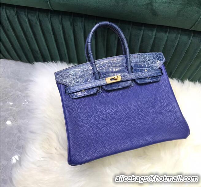 Inexpensive Hermes Birkin Bag Original Leather crocodile togo HBK2530 Blue