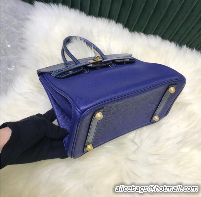 Inexpensive Hermes Birkin Bag Original Leather crocodile togo HBK2530 Blue