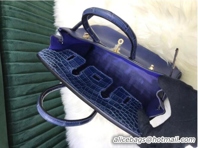 Inexpensive Hermes Birkin Bag Original Leather crocodile togo HBK2530 Blue