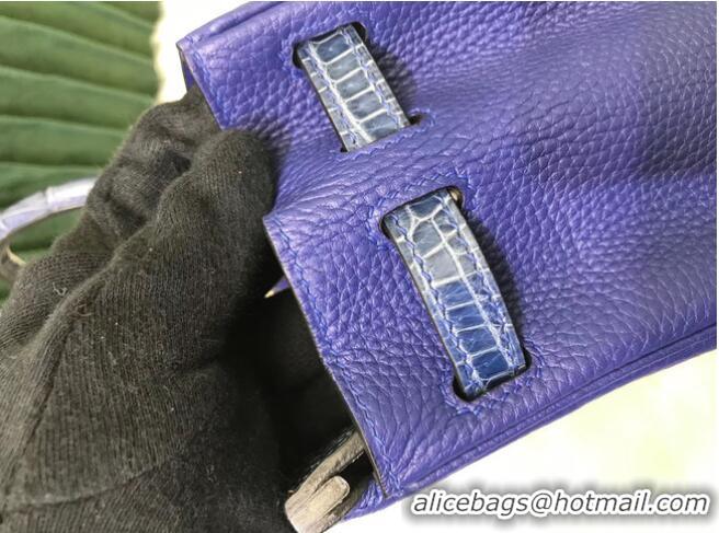 Inexpensive Hermes Birkin Bag Original Leather crocodile togo HBK2530 Blue