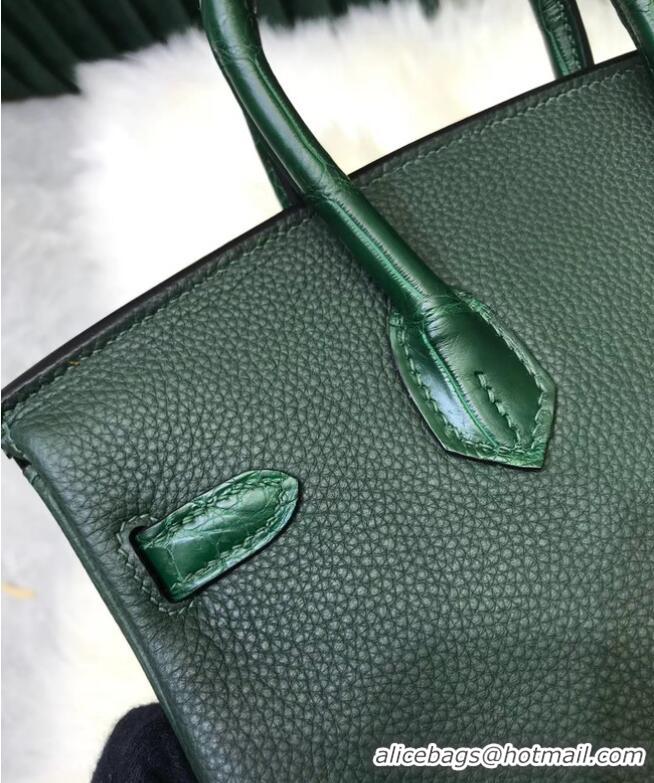 Good Product Hermes Birkin Bag Original Leather crocodile togo HBK2530 blackish green