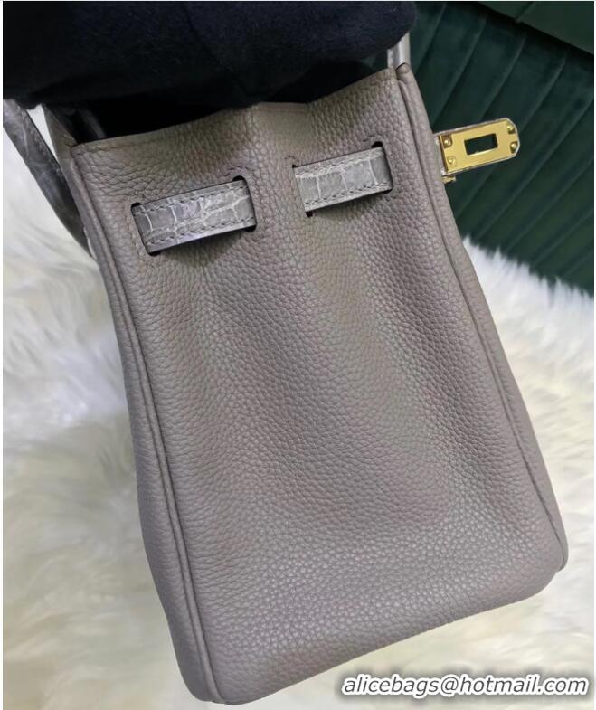 Pretty Style Hermes Birkin Bag Original Leather crocodile togo HBK2530 light gray