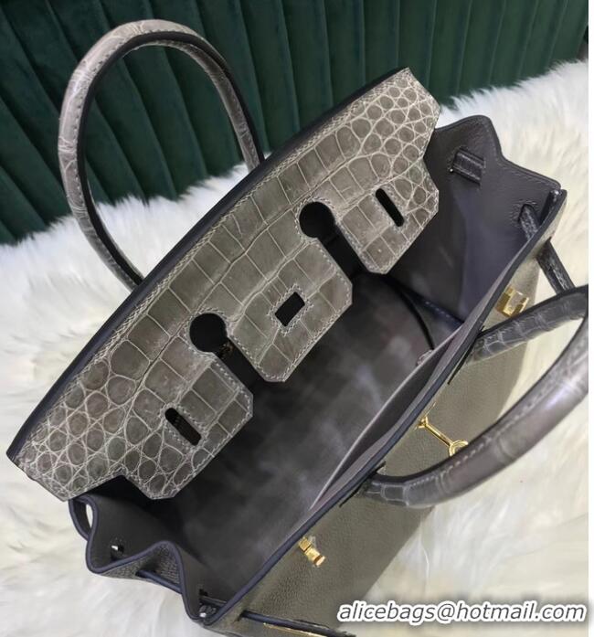 Pretty Style Hermes Birkin Bag Original Leather crocodile togo HBK2530 light gray