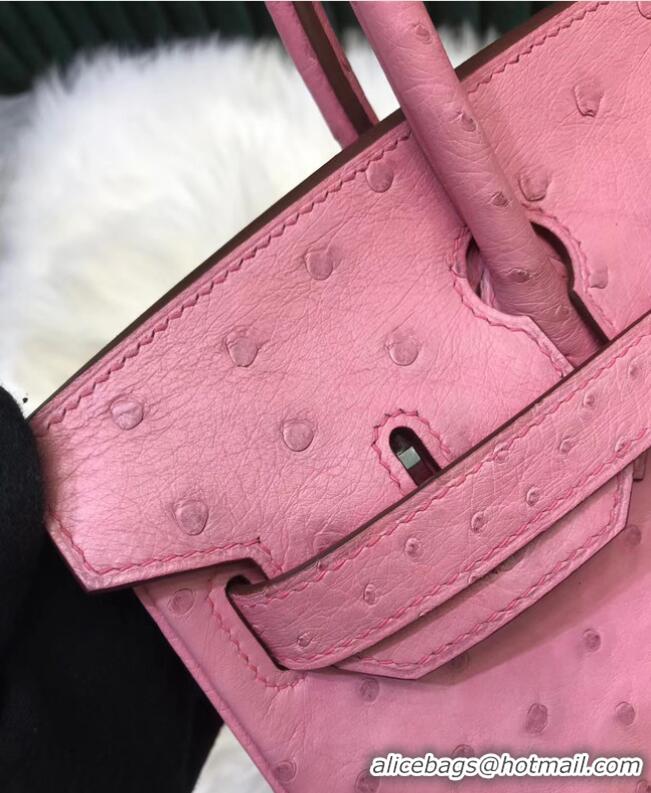 Market Sells Hermes Birkin Bag Original Leather Ostrich skin HBK2530 pink