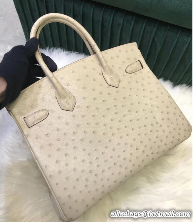 Well Crafted Hermes Birkin Bag Original Leather Ostrich skin HBK2530 cream