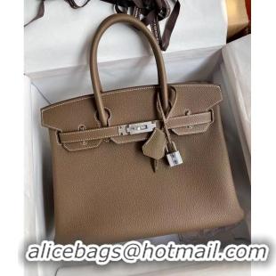 Famous Brand Hermes Birkin Bag Original Togo Leather 17825 Gray