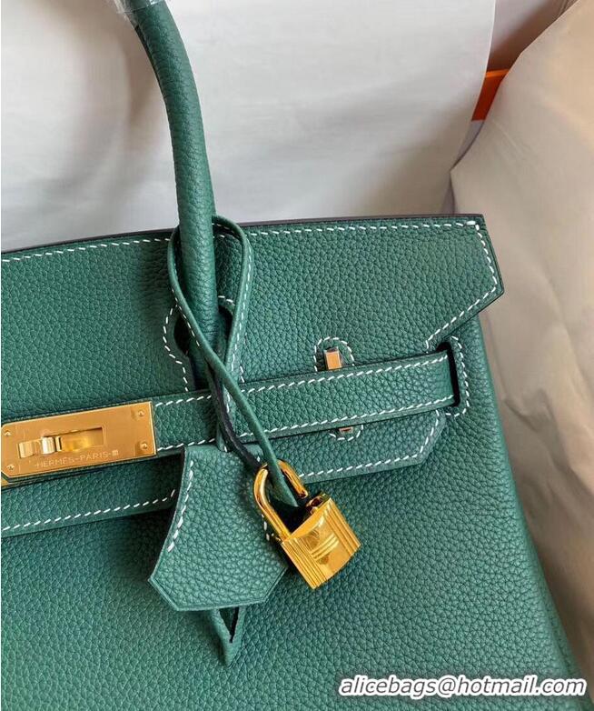 Top Quality Hermes Birkin Bag Original Togo Leather 17825 Green