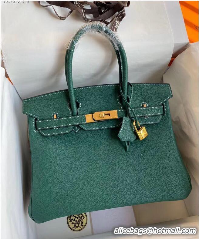 Top Quality Hermes Birkin Bag Original Togo Leather 17825 Green