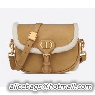 Good Product MEDIUM DIOR BOBBY BAG Camel-Colored Shearling M9319U