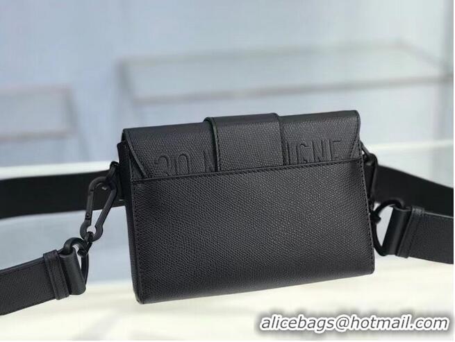 Shop Grade 30 MONTAIGNE BOX BAG Black Ultramatte Grained Calfskin M9204S