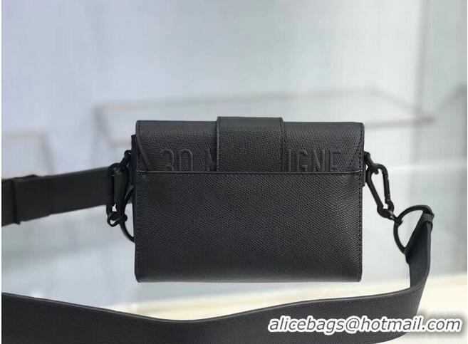 Shop Grade 30 MONTAIGNE BOX BAG Black Ultramatte Grained Calfskin M9204S